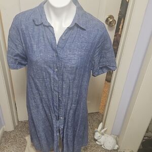 Tahari Linen  Casual Button Down Shirt Dress